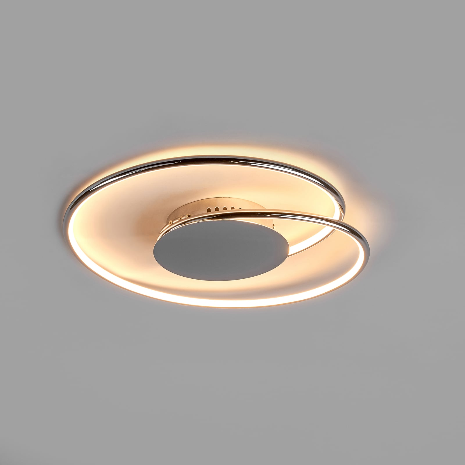 LED taklampe Joline 2er-sett krom/hvit nærbilde av LED-lys