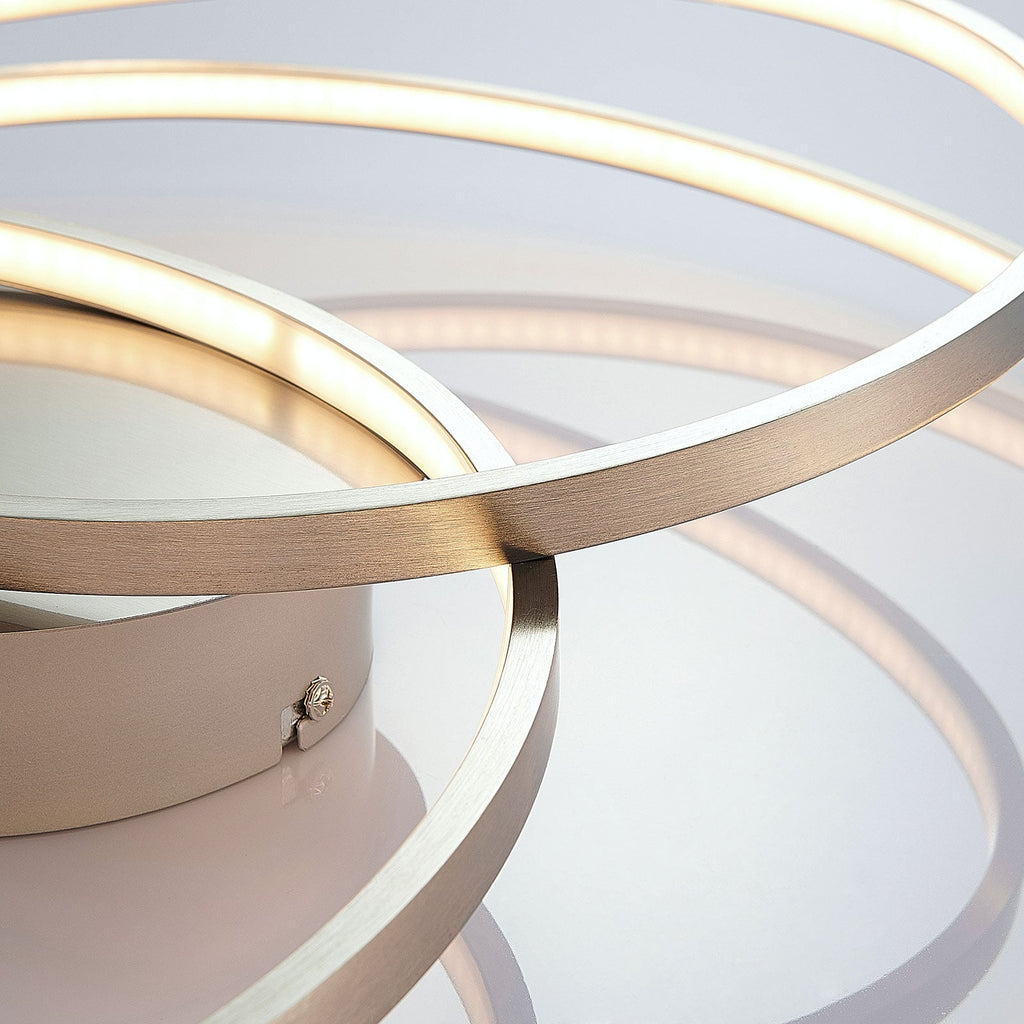 LED taklampe Joline dimbar matt nikkel Ø60 cm 36W - Lindby