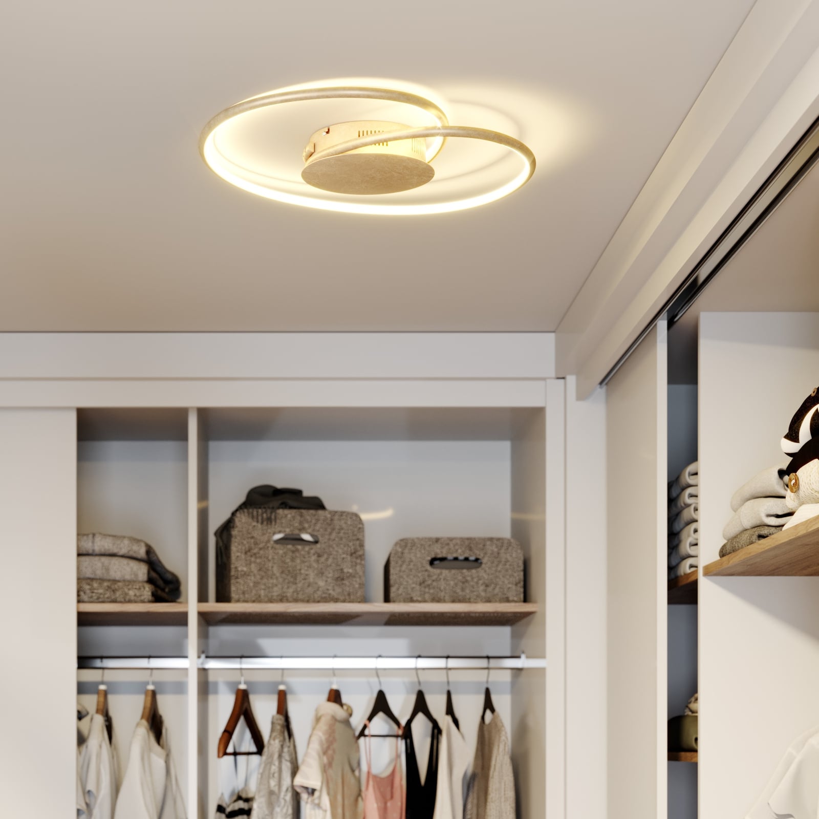 LED taklampe Joline gullfarget metall bakside