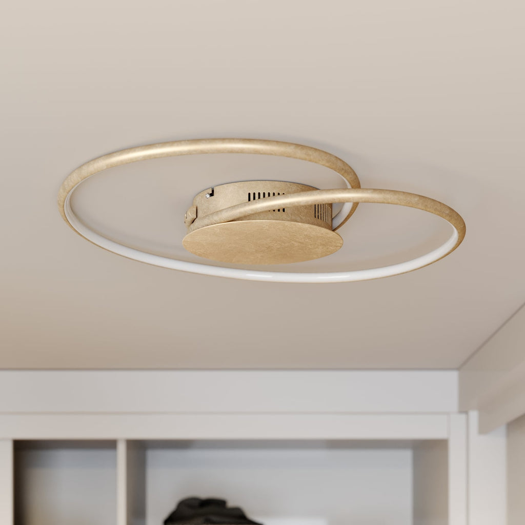 LED taklampe Joline gullfarget metall detalj