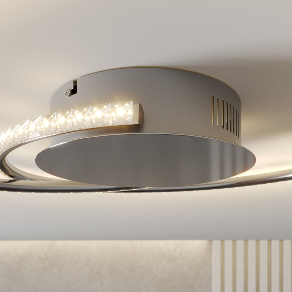 Montert LED taklampe Joline krystall krom i rom