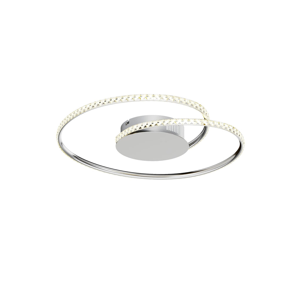 Sidevisning av LED taklampe Joline krystall krom
