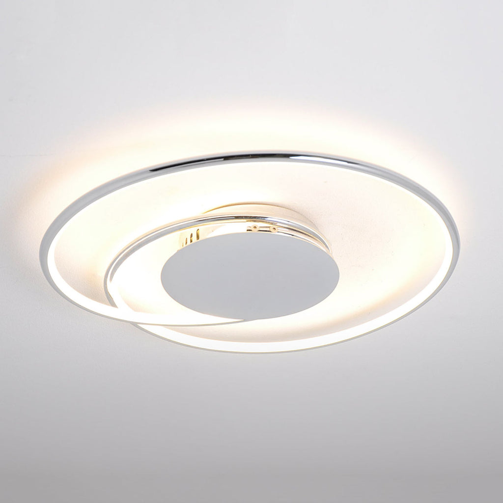 LED-taklampe Joline krom/hvit forfra