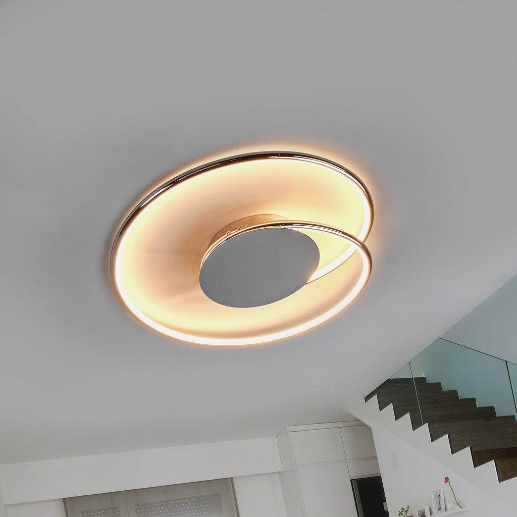 LED-taklampe Joline krom/hvit bakside
