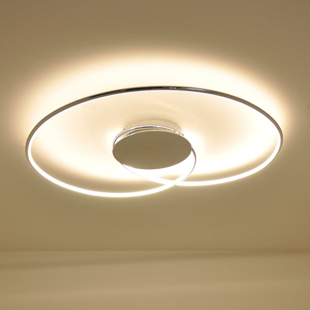 LED taklampe Joline krom/hvit metall Ø74 cm bakside