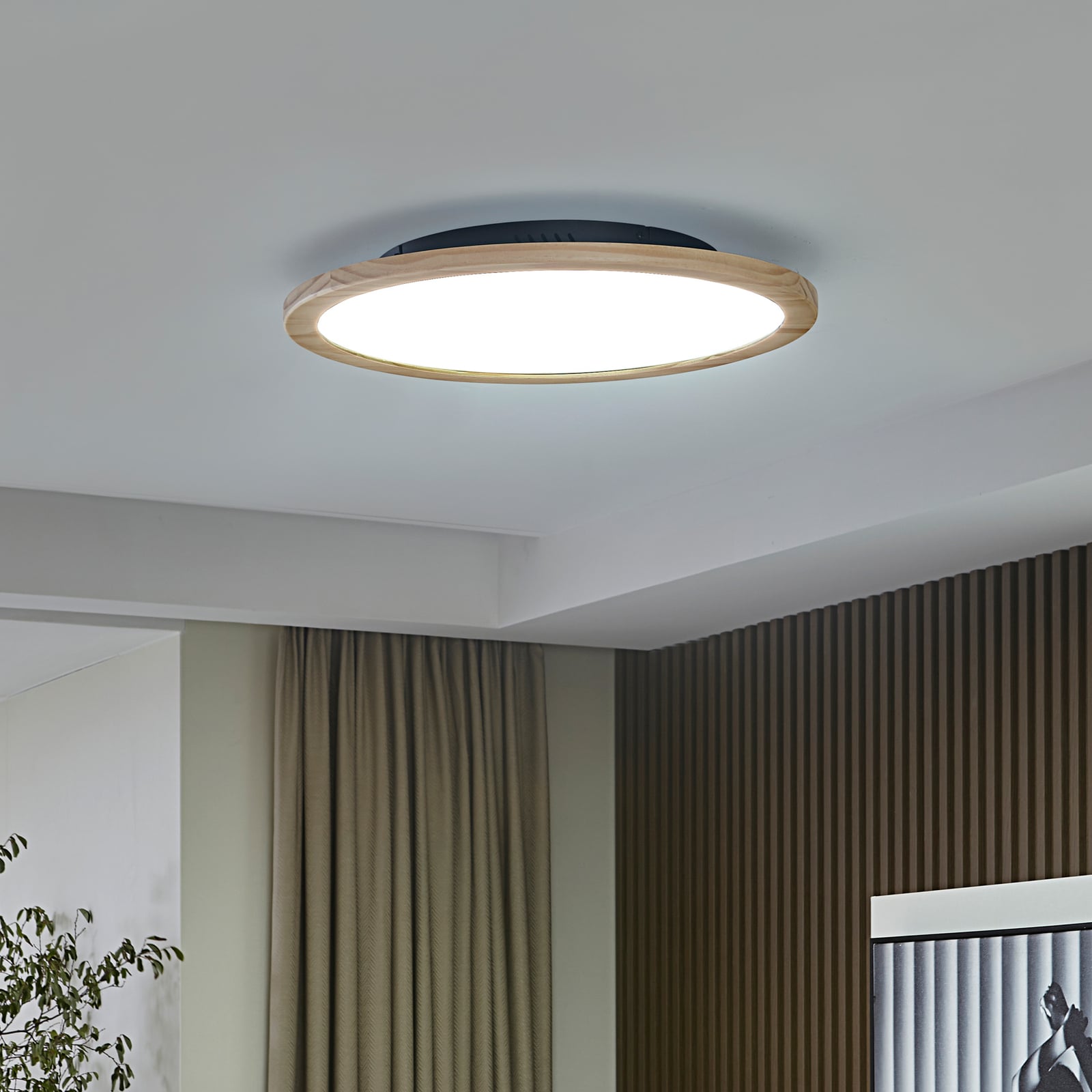 LED taklampe Joren CCT dimbar tre Ø48 cm forfra