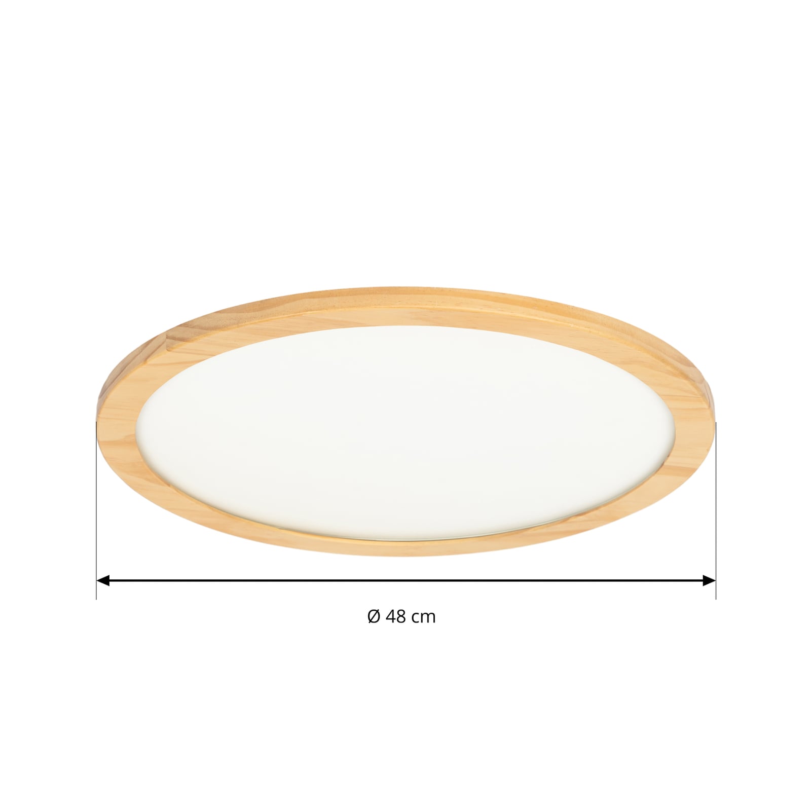 LED taklampe Joren CCT dimbar tre Ø48 cm montert i rom