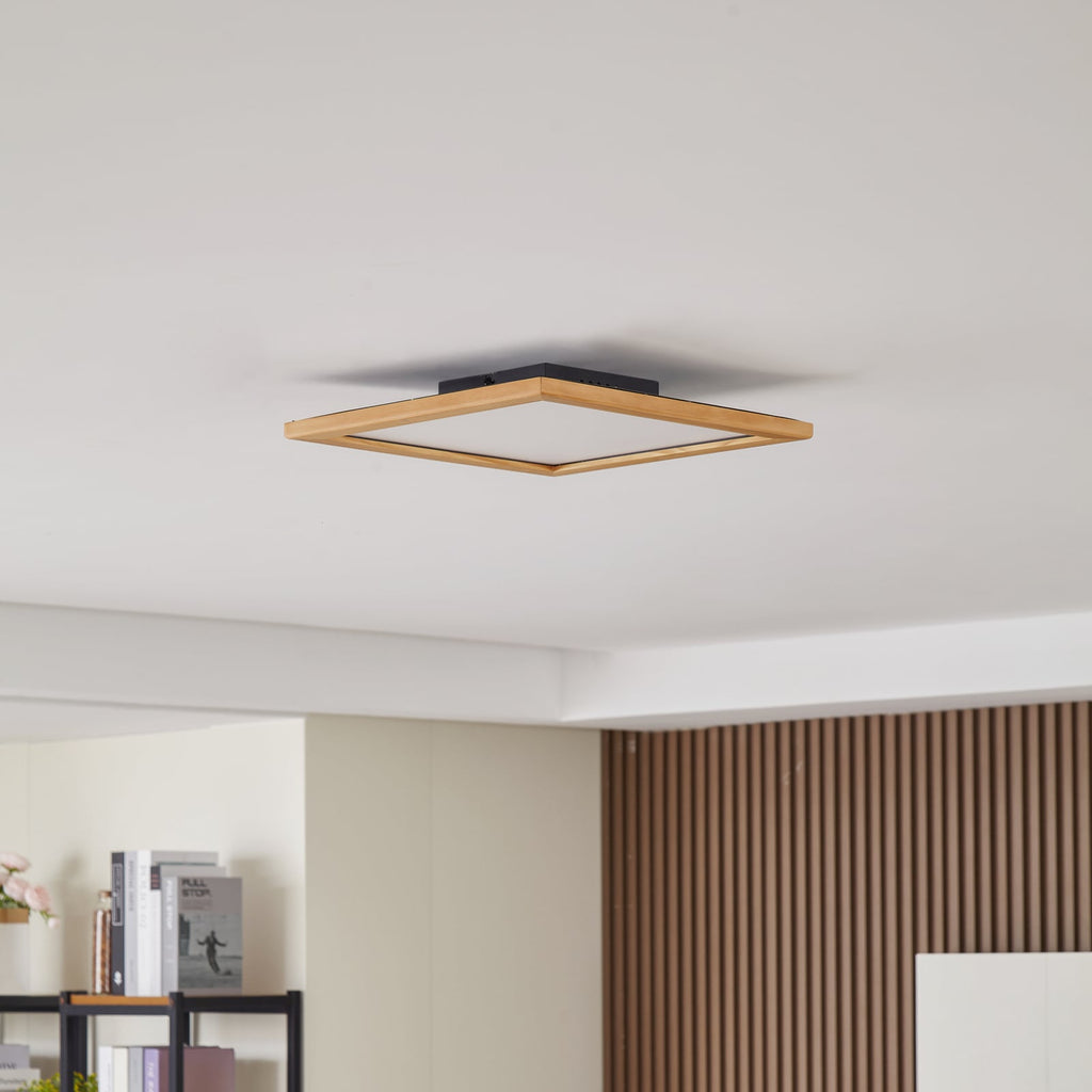 LED taklampe Joren dimbar tre/hvit 42x42 cm bakside