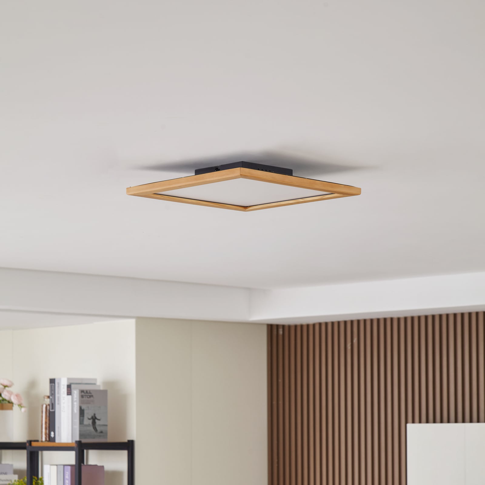 LED taklampe Joren dimbar tre/hvit 42x42 cm bakside