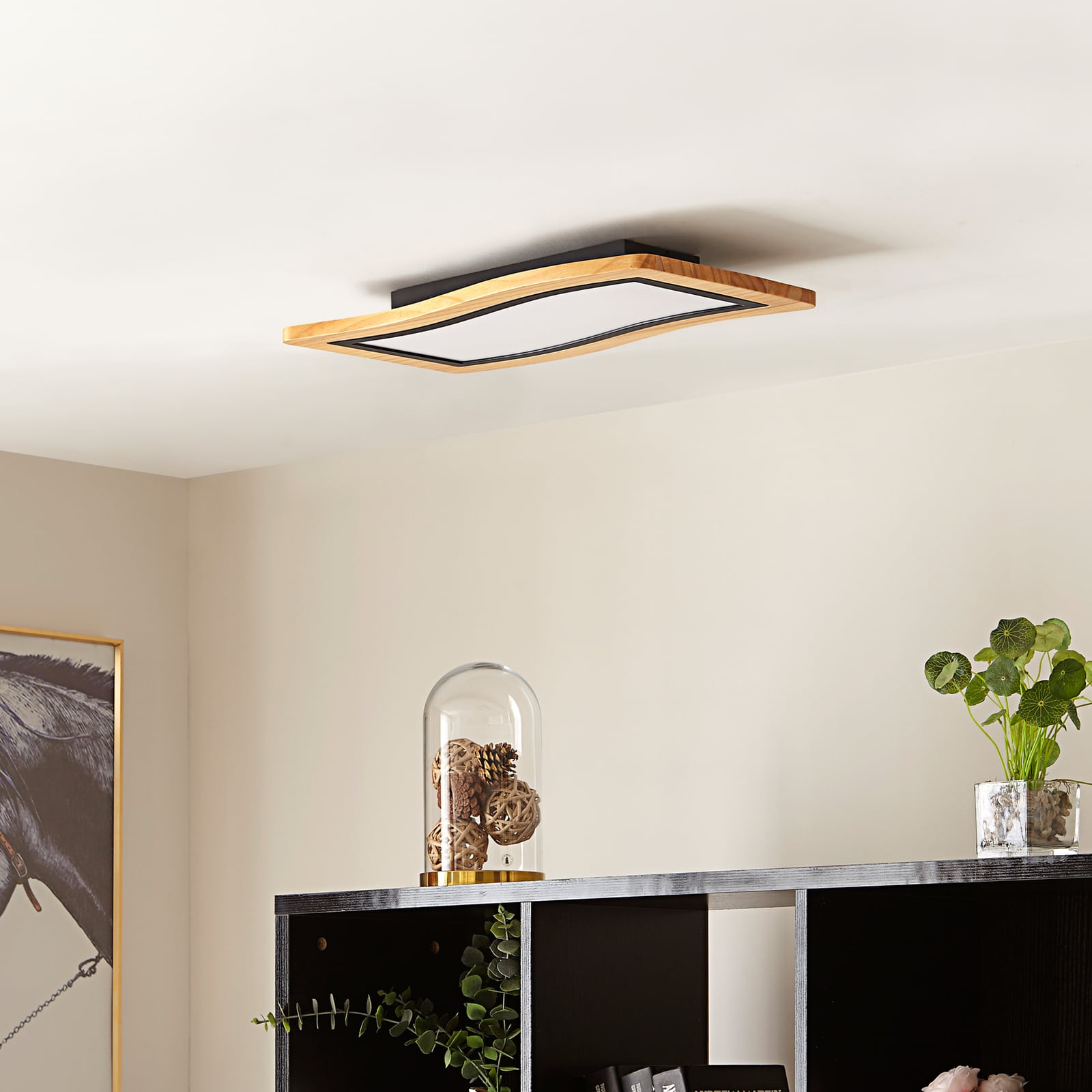 LED taklampe Joren tre og svart bakside