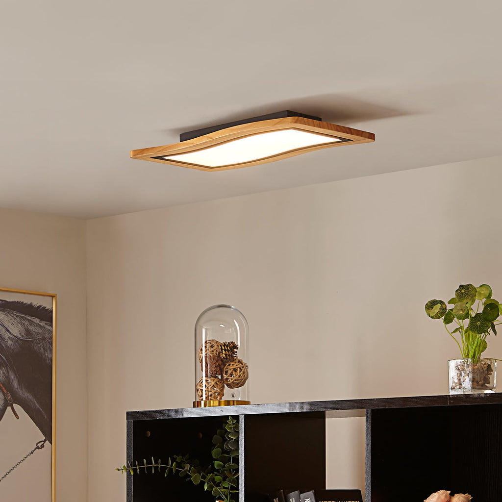 LED taklampe Joren tre og svart forfra