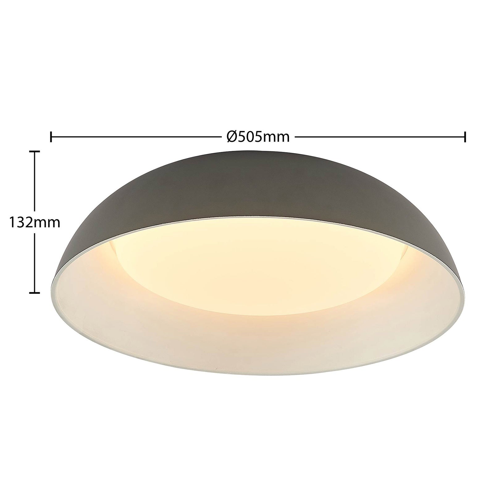 LED taklampe Juliven grå aluminium montert i rom