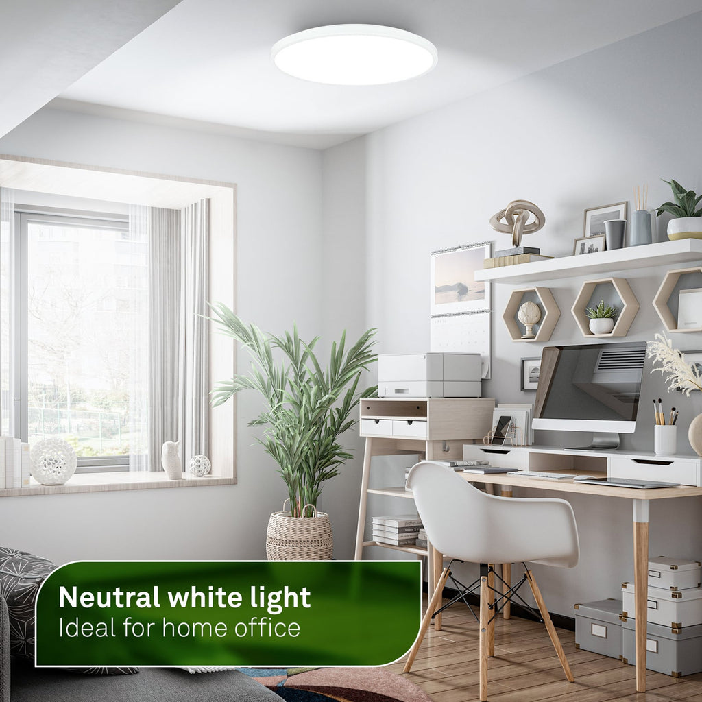 LED taklampe Kaida rund hvit Ø38 cm 21W nøytralhvit nærbilde