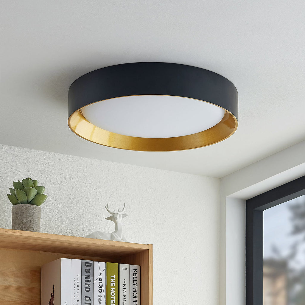 LED taklampe Kambia svart/gull aluminium bakside