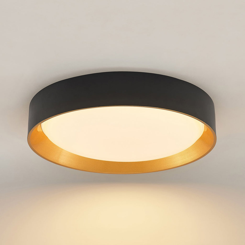 LED taklampe Kambia svart/gull aluminium nærbilde av lys