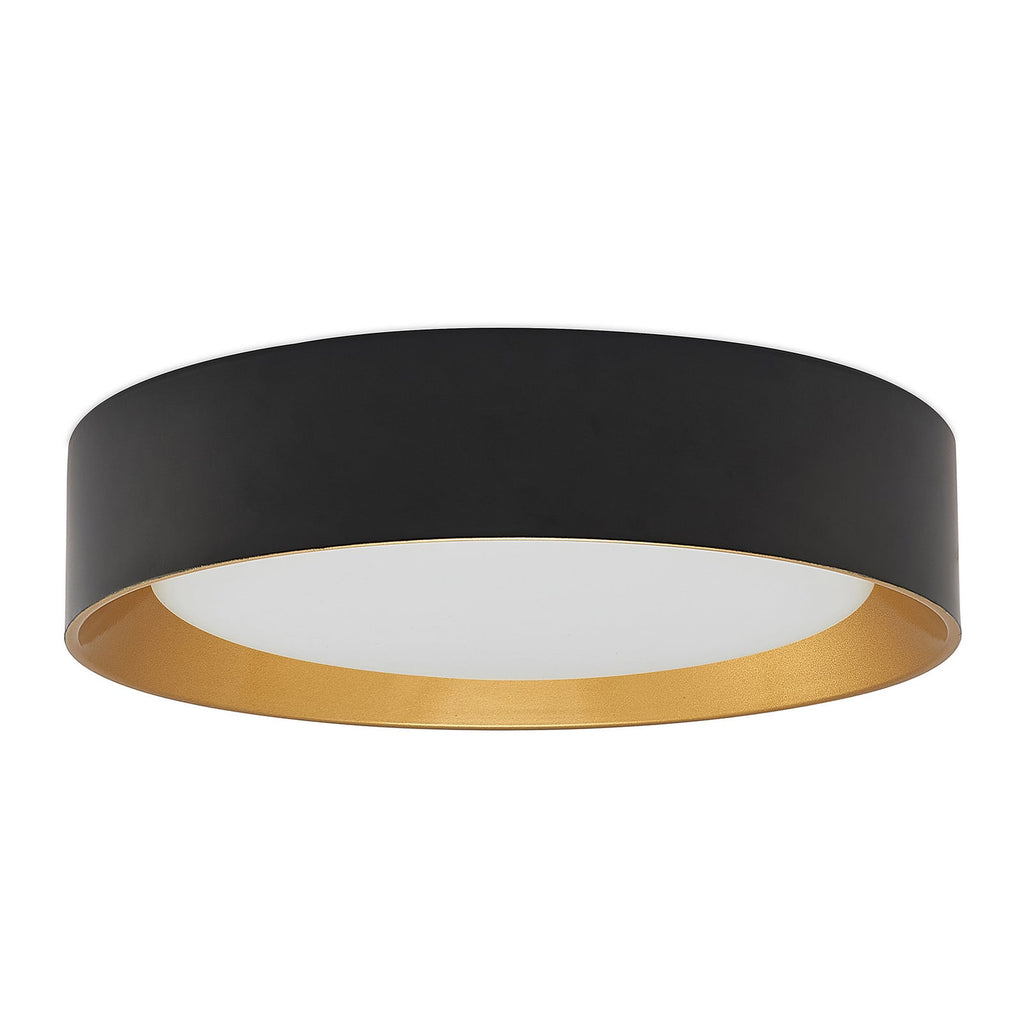 LED taklampe Kambia svart/gull aluminium Ø45 cm montert i rom