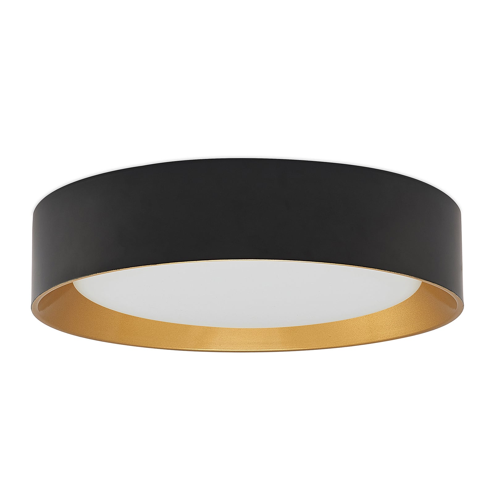 LED taklampe Kambia svart/gull aluminium Ø45 cm montert i rom