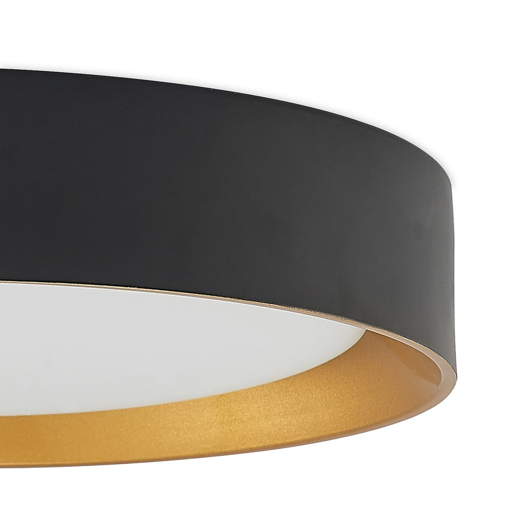 LED taklampe Kambia svart/gull aluminium sideprofil