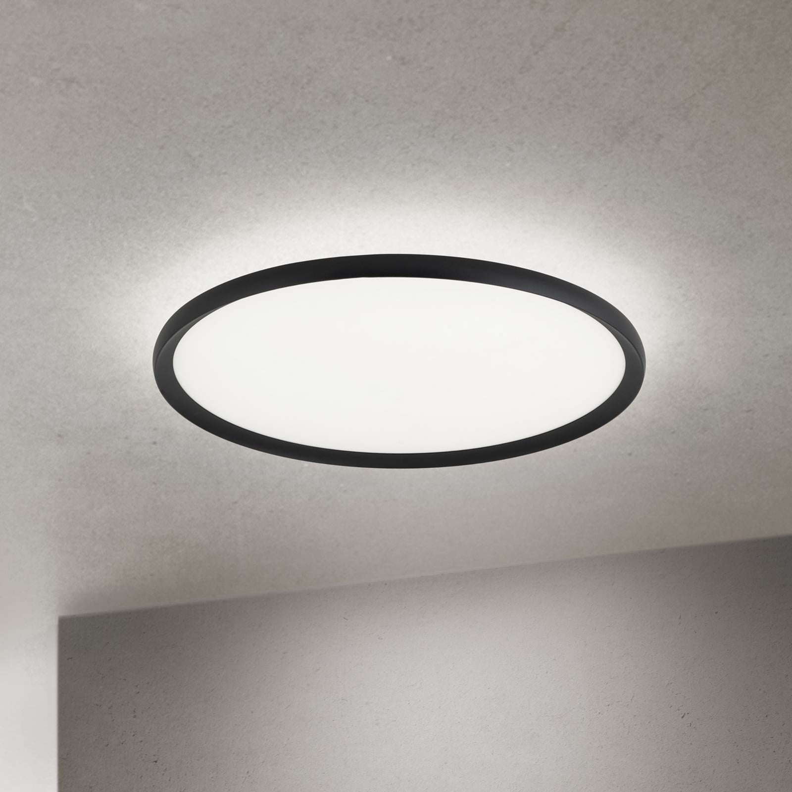 LED taklampe Kant svart Ø60 cm CCT dimbar 43W forfra