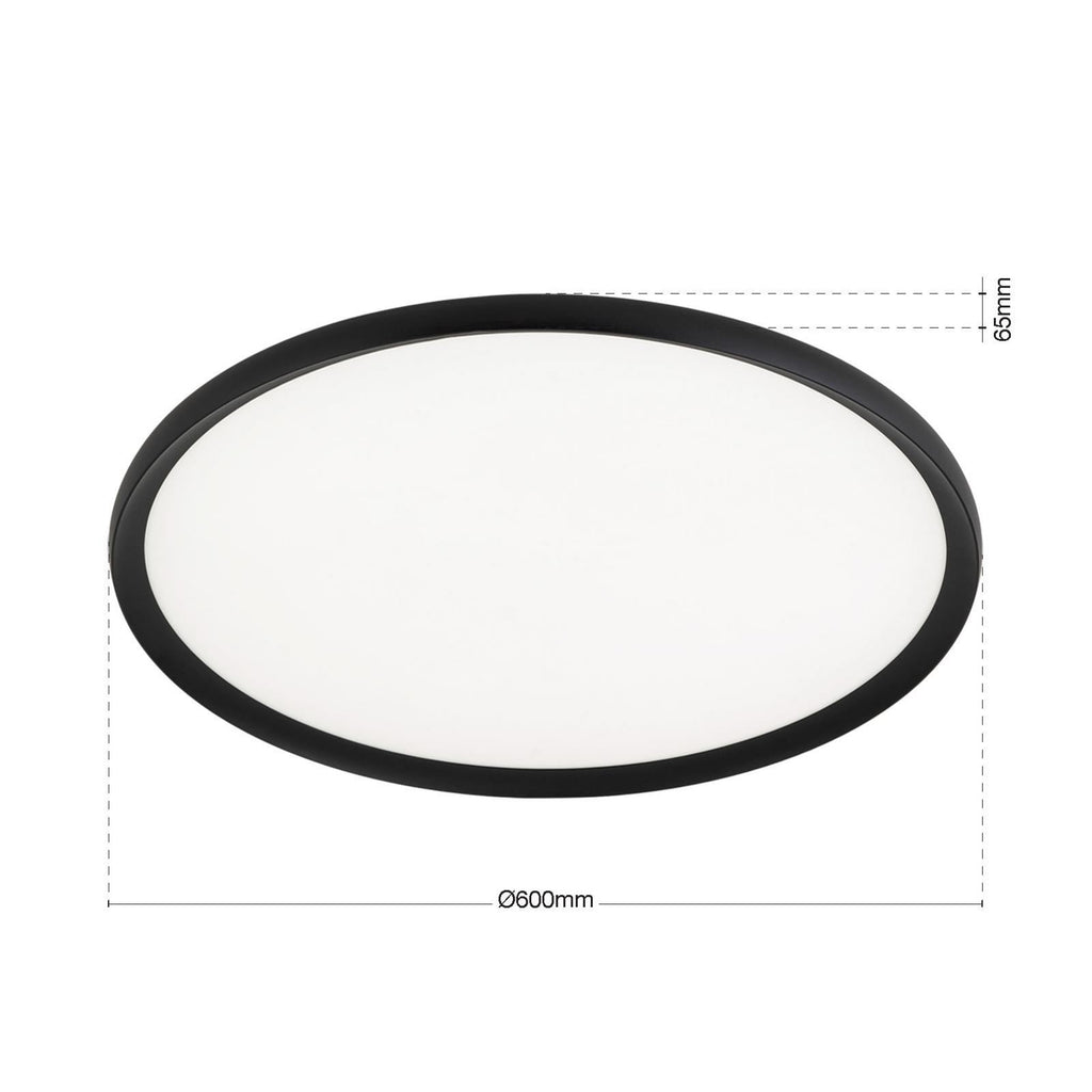LED taklampe Kant svart Ø60 cm CCT dimbar 43W detalj