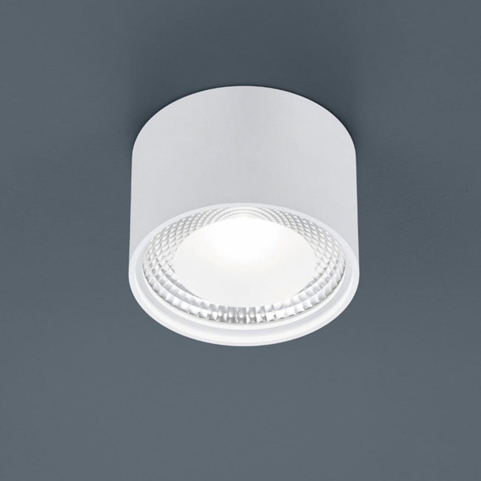 LED taklampe Kari rund dimbar matt hvit forfra
