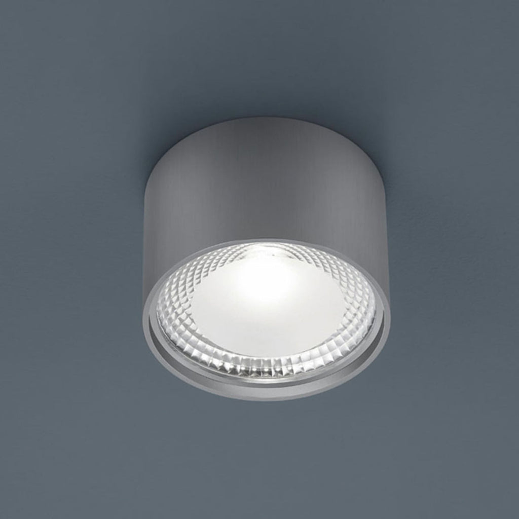 LED taklampe Kari rund matt nikkel forfra