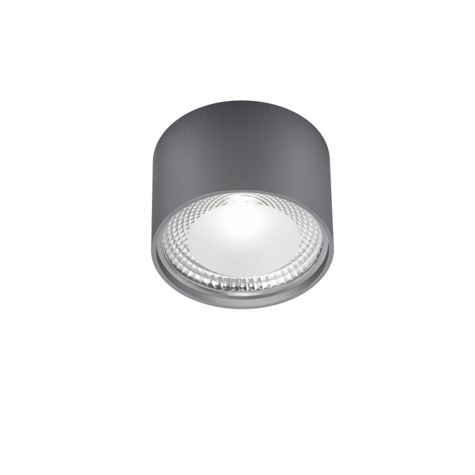 LED taklampe Kari rund matt nikkel nærbilde