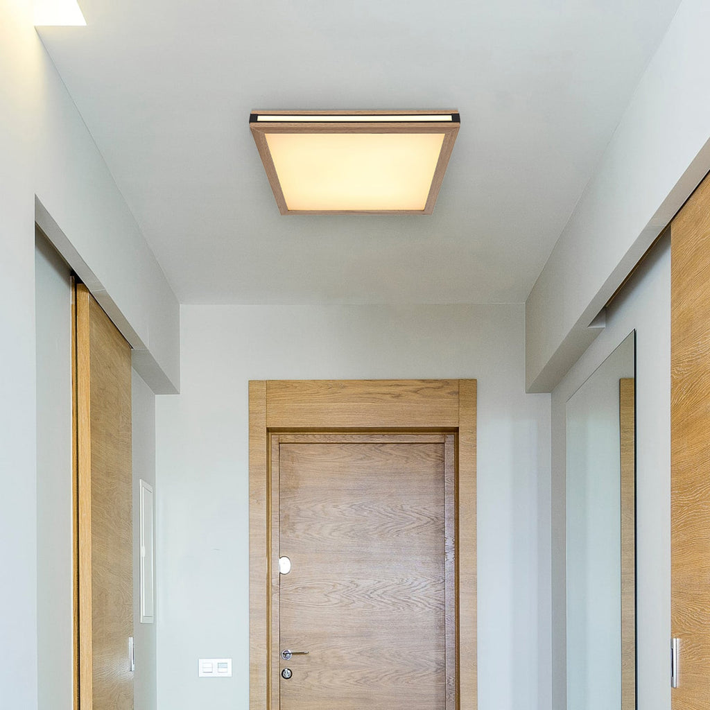 LED taklampe Karla kvadratisk trefarget 45x45 cm forfra