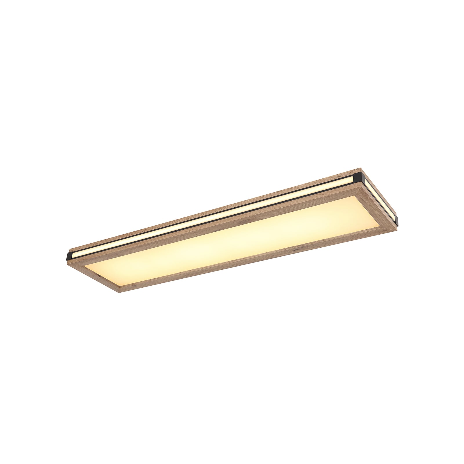 LED taklampe Karla rektangulær trefarget 80 cm 44W forfra