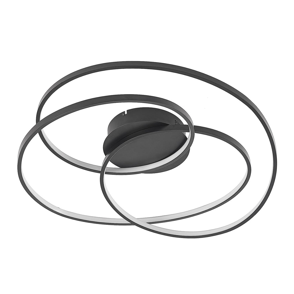 LED taklampe Kateryna dimbar svart Ø60 cm 36W varmhvit detalj av armatur