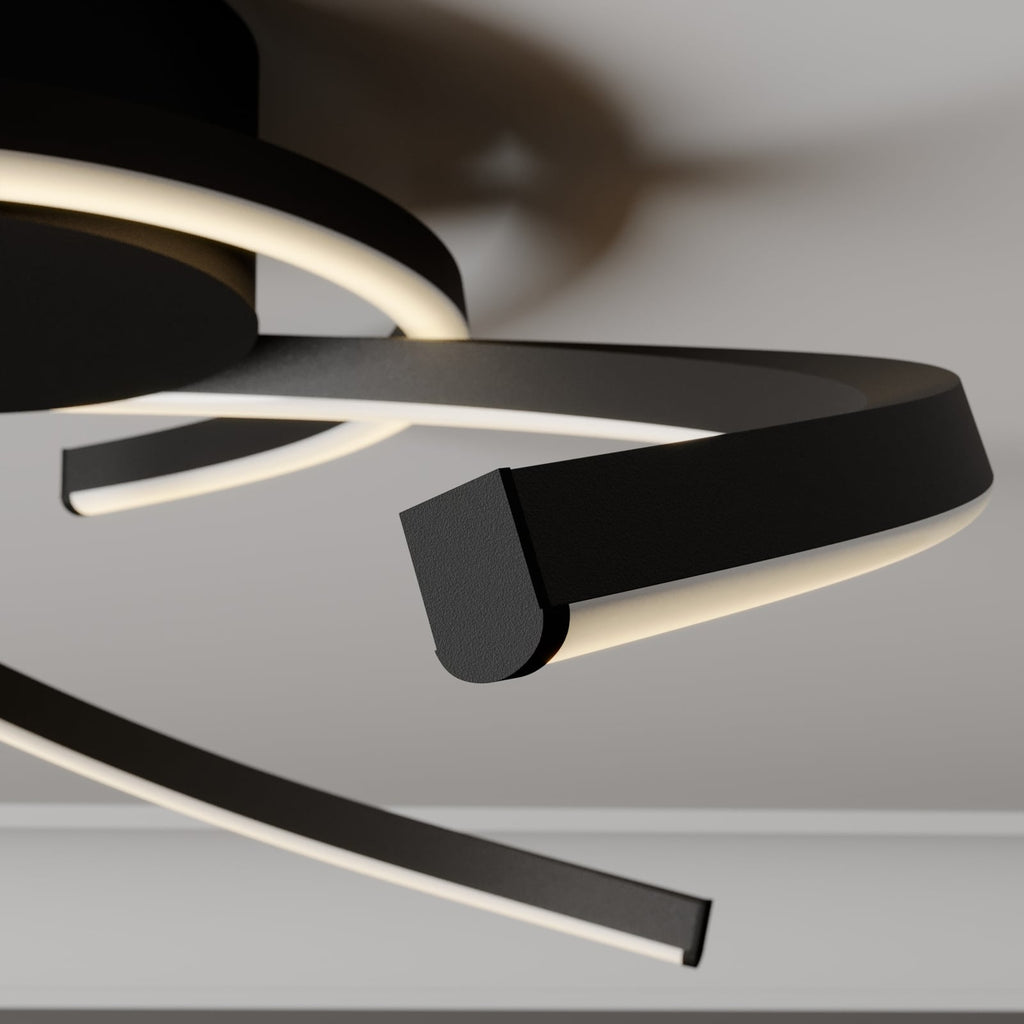 LED taklampe Katris 3 buer dimbar Ø58 cm matt svart nærbilde