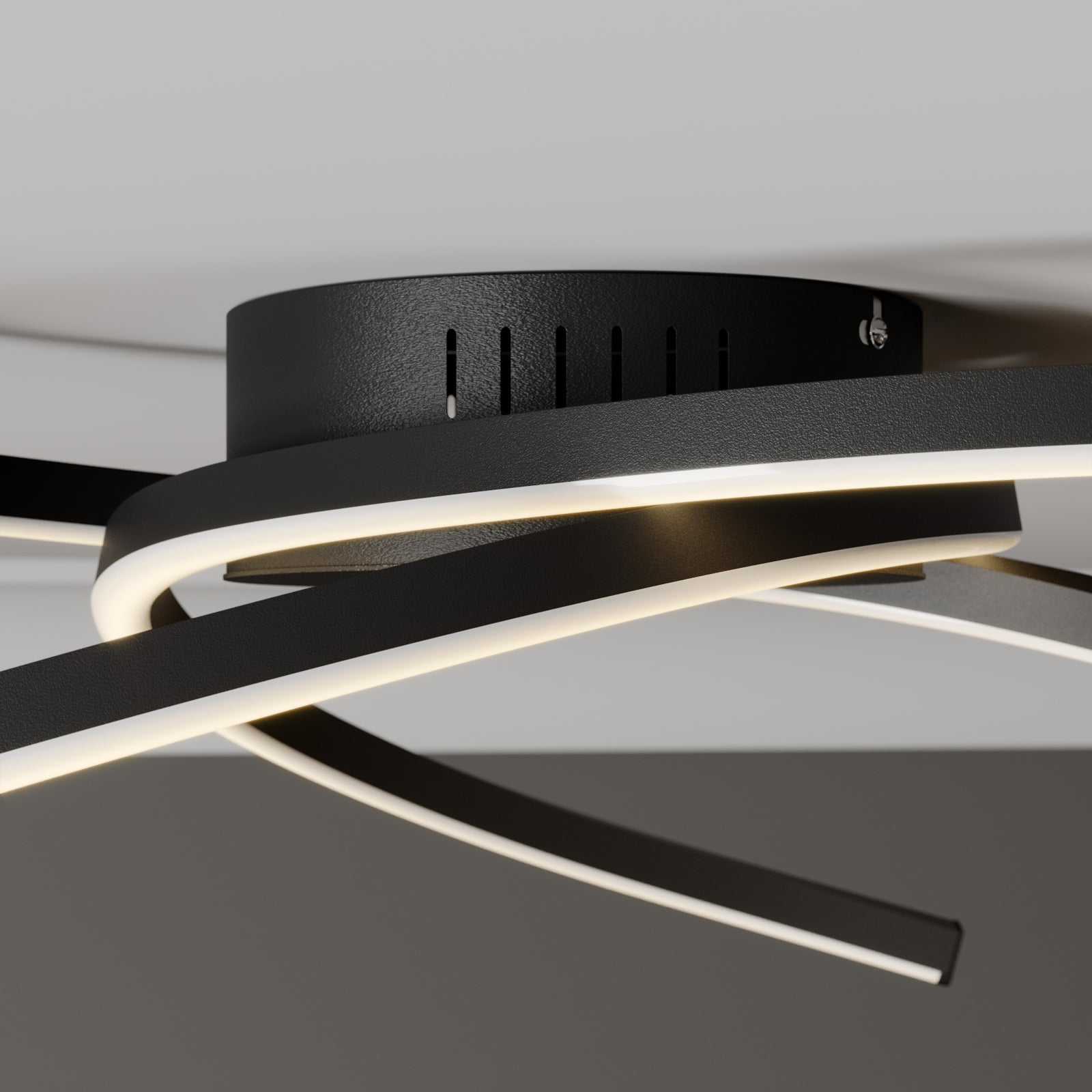 LED taklampe Katris 3 buer dimbar Ø58 cm matt svart oversikt