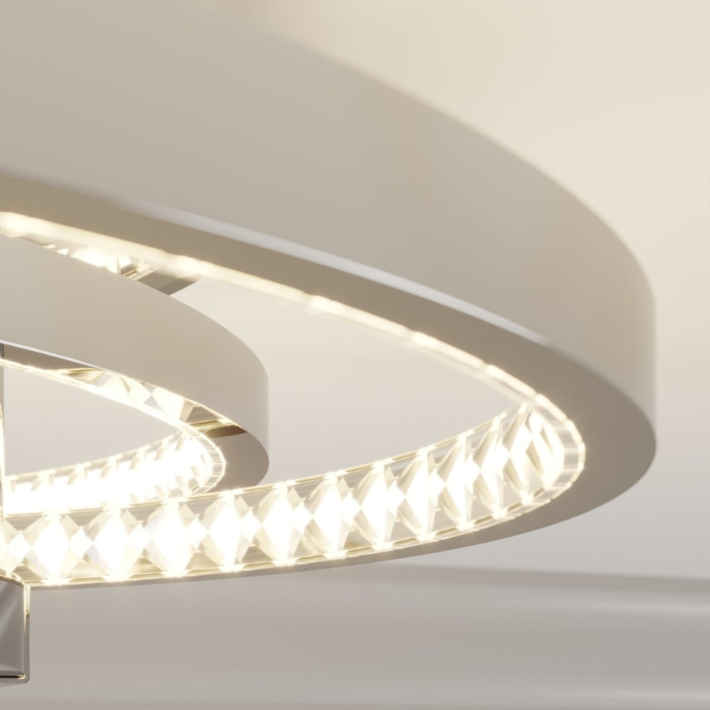 LED taklampe Keely krystall dimbar krom 45 cm 35W pakkens innhold