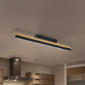 LED taklampe Keijo dimbar eik/svart forfra