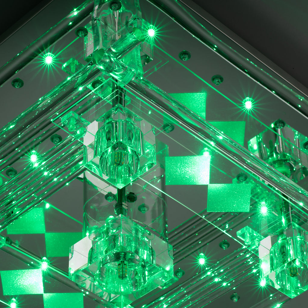 LED taklampe Kemal 2.0 krom RGB med fjernkontroll monteringsdetalj