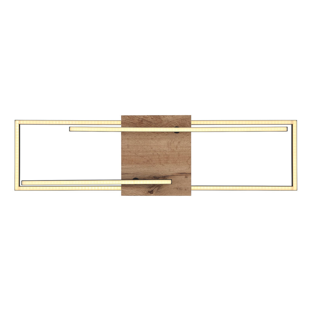 LED taklampe Kendra svart/tre 80x20 cm detalj