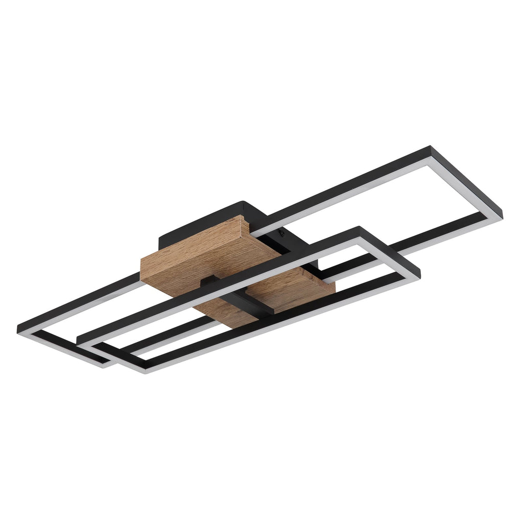 Detalj av LED taklampe Kendra svart tre/metall 60 cm