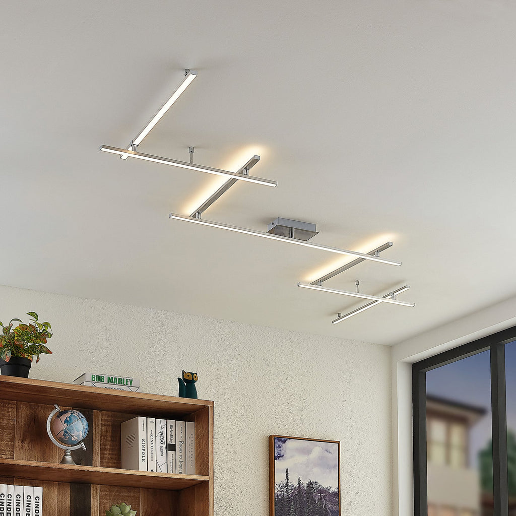 LED taklampe Kerem dimbar nikkel stål 345 cm bakside