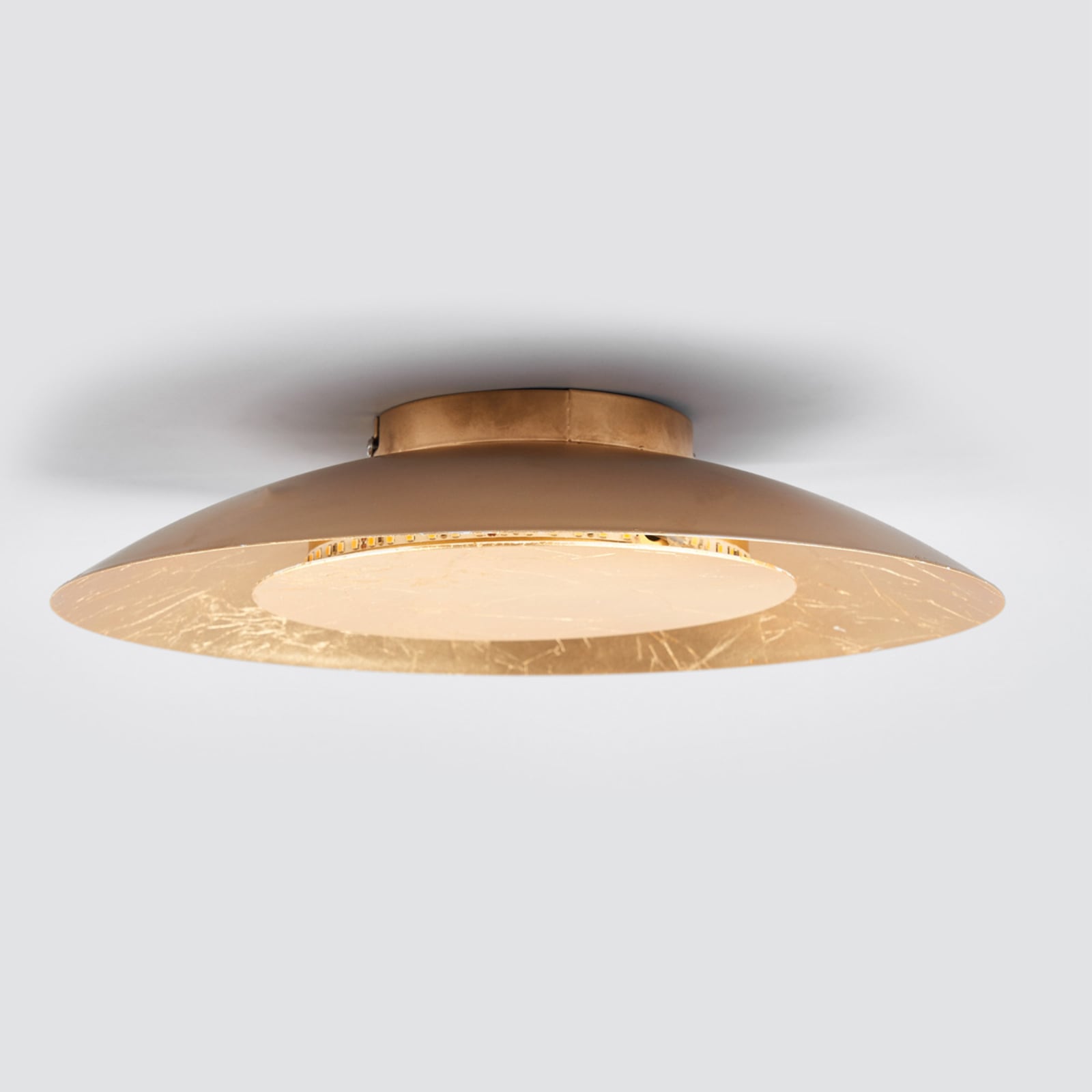 LED taklampe Keti rund gull metall forfra