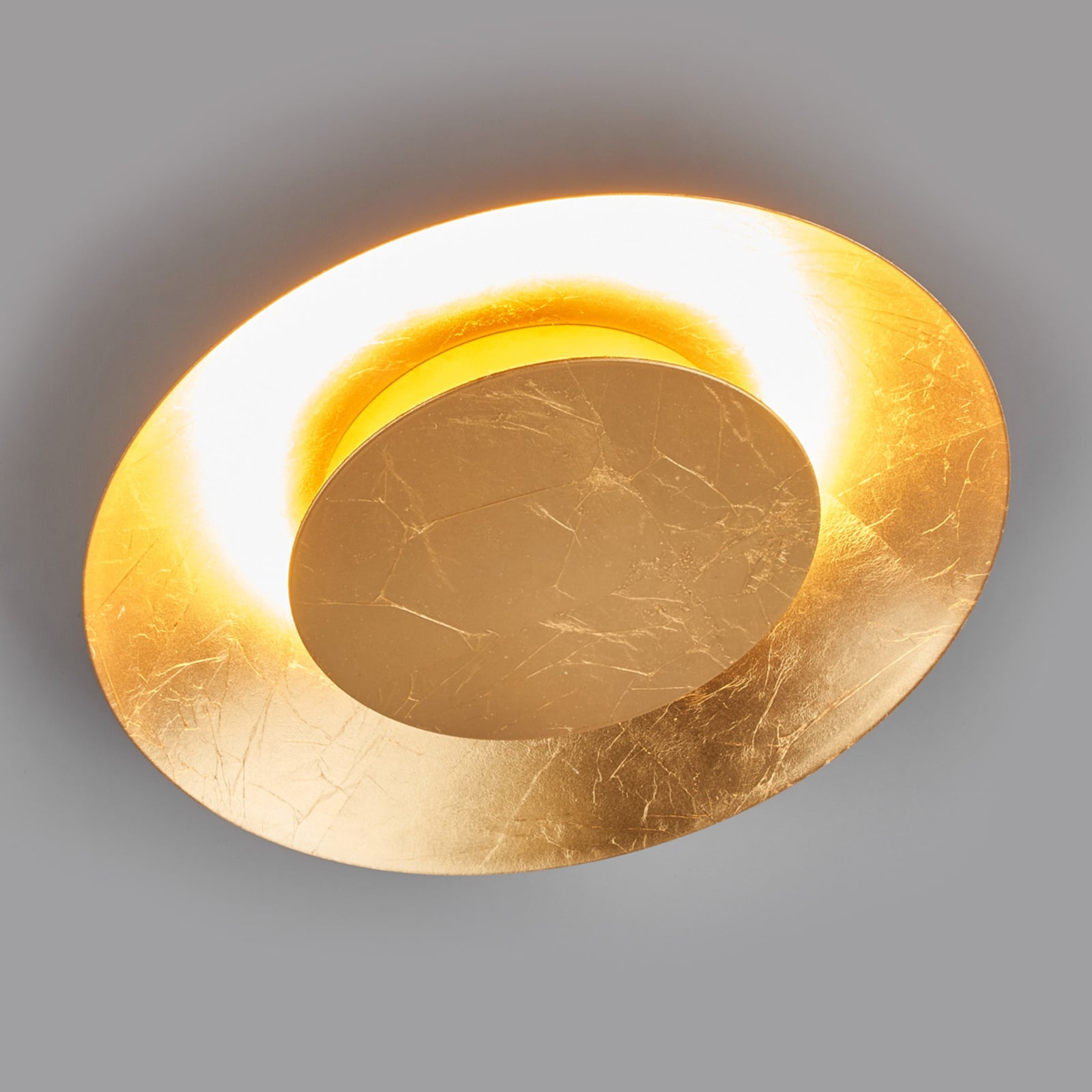 LED taklampe Keti rund gull metall detalj