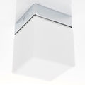 LED taklampe Keto terningform opalglass krom IP44 forfra