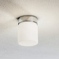 LED taklampe Keto sylinder krom opalglass Ø10 cm IP44 forfra