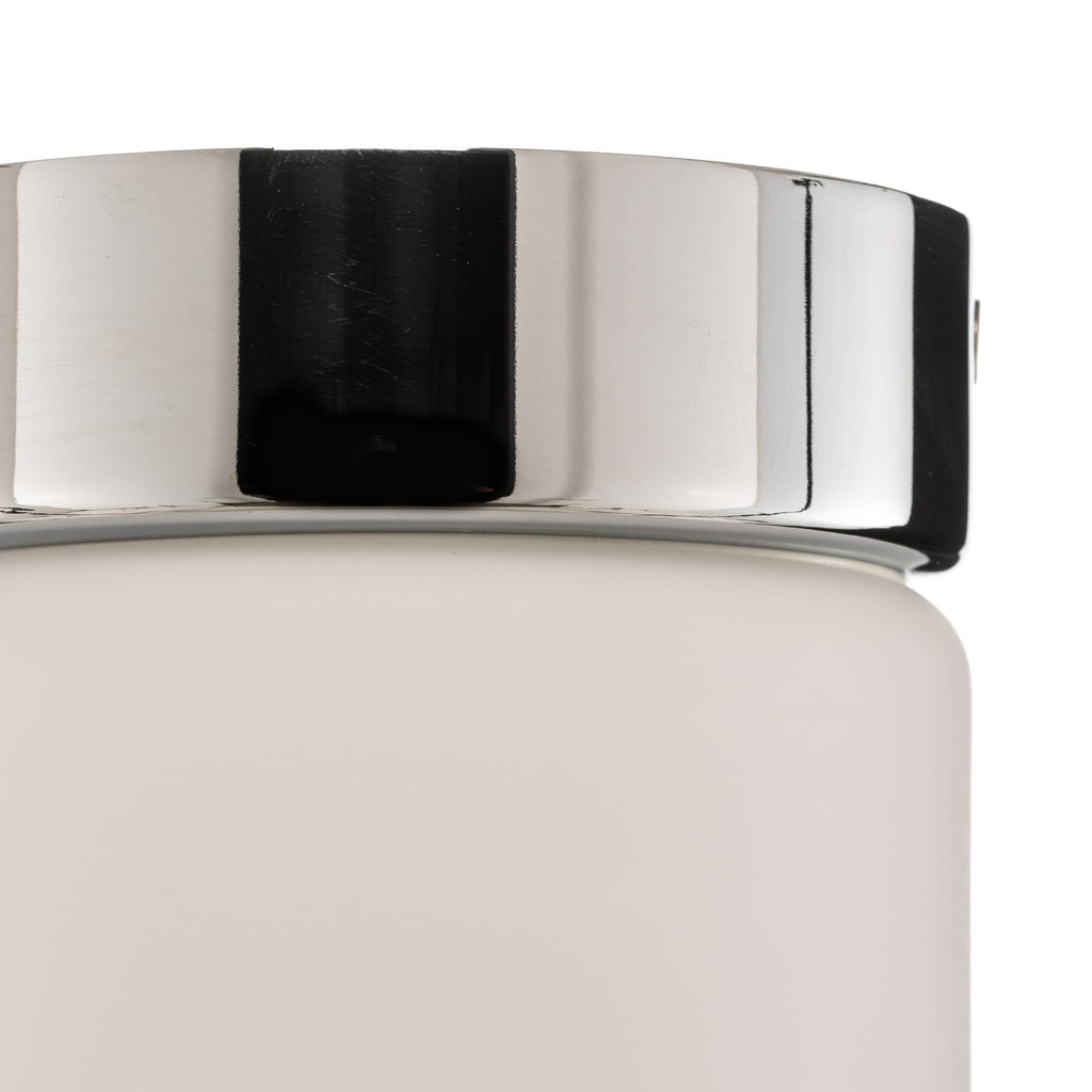 Nærbilde av LED taklampe Keto sylinder krom opalglass Ø10 cm IP44