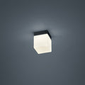 LED taklampe Keto terningform svart opalglass IP44 for baderom