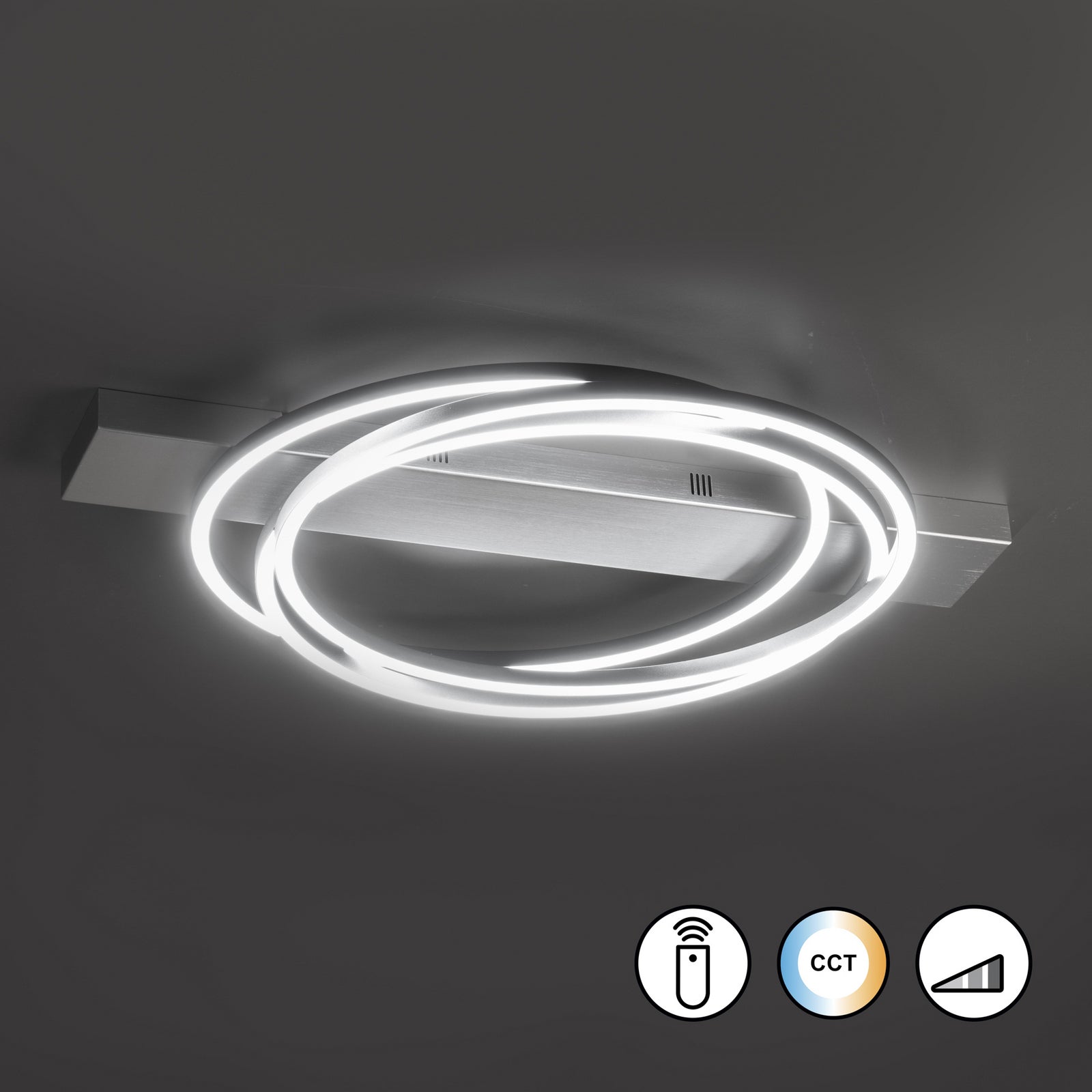 Montert LED taklampe Kiku CCT dimbar med fjernkontroll 76 cm i rom