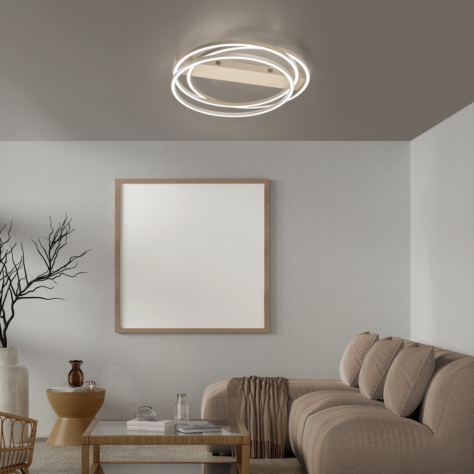LED taklampe Kiku metall sand detalj av overflate