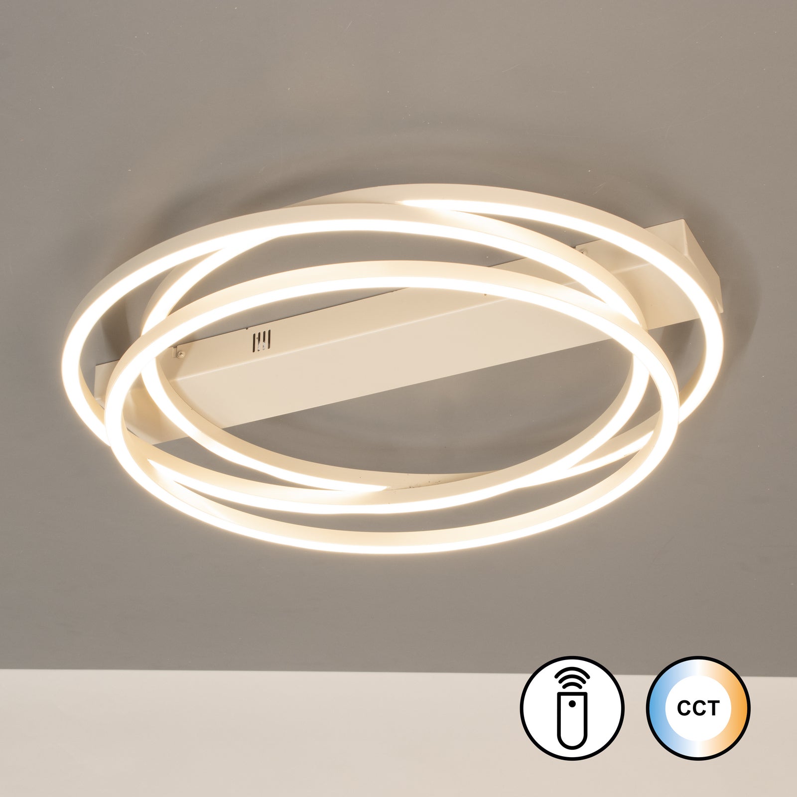 LED taklampe Kiku metall sand nærbilde av LED-lys