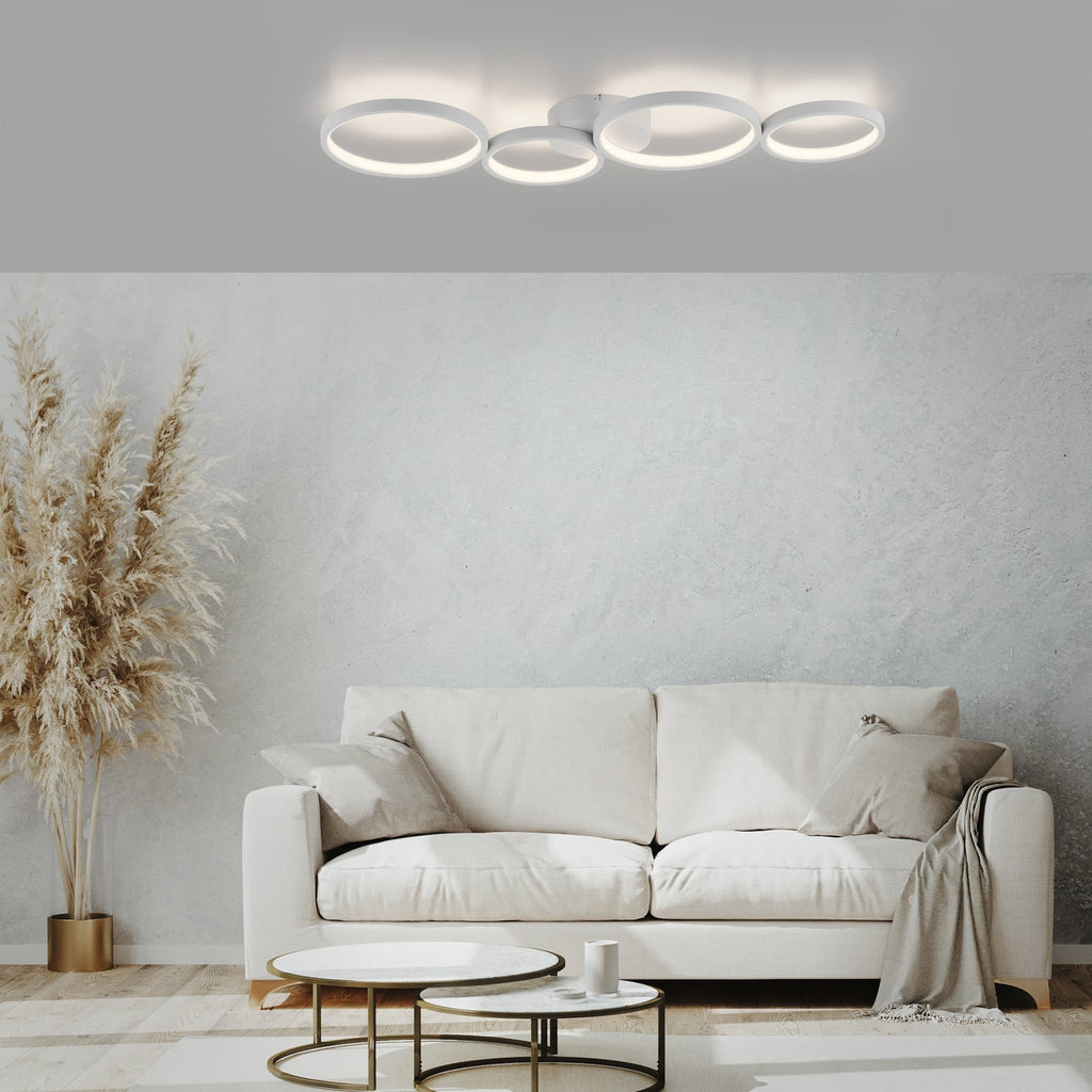 LED taklampe Kiringe dimbar hvit aluminium bakside