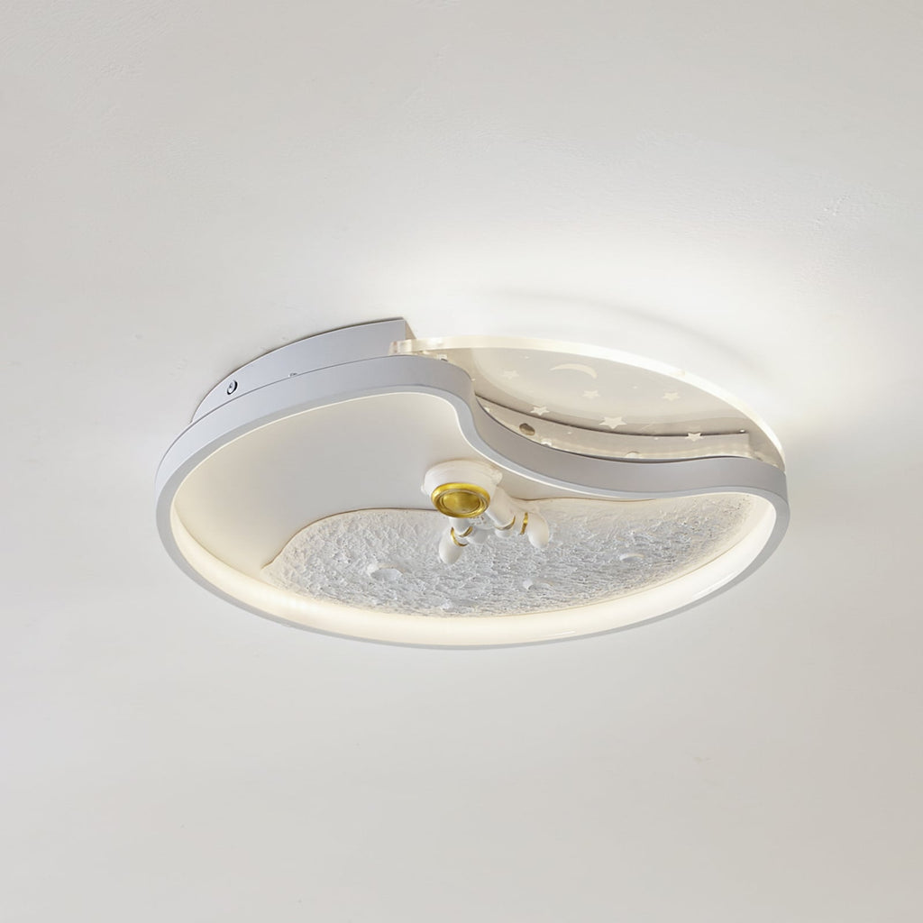 LED taklampe Kosmo månedesign hvit forfra