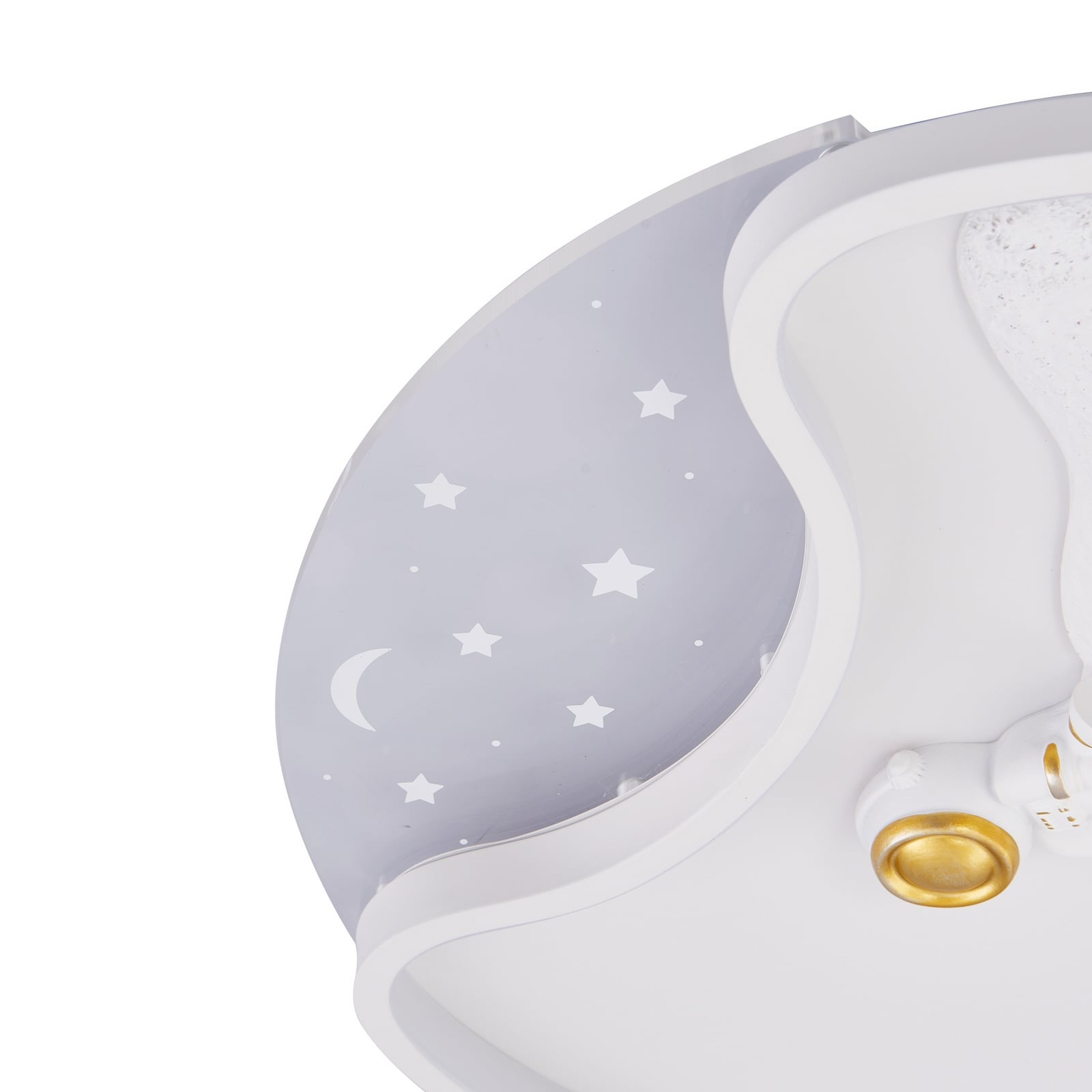 LED taklampe Kosmo månedesign hvit side